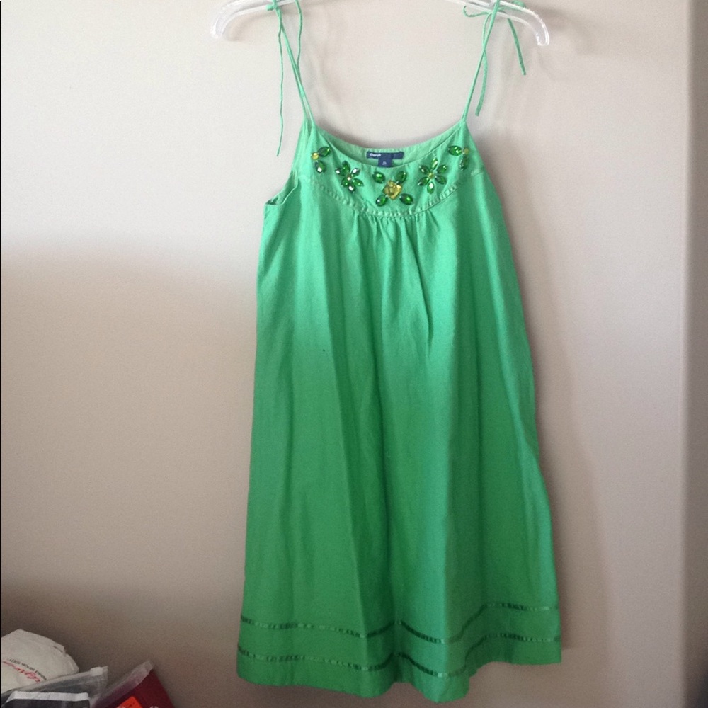 GapKids Green Sundress with Jeweled design on top
